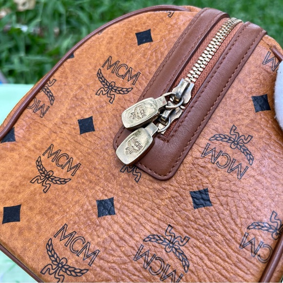 MCM Visetos Satchel Cognac with Bag Charm - Picture 14 of 16